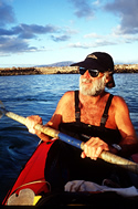 down to the sea in a kayak